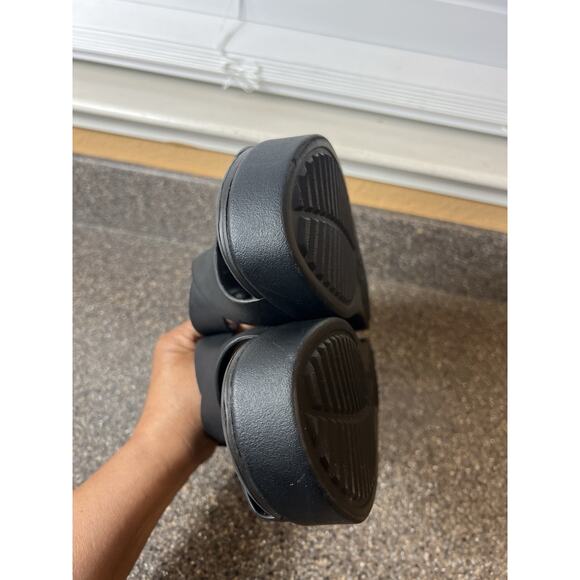 Crocs Lite Ride Sandals Women\'s Sz 11 Black Platform Slip On Sling Back Open Toe